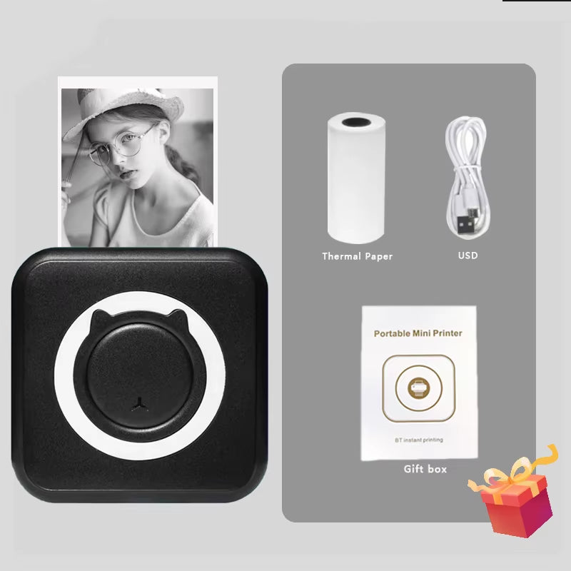 Compact and Efficient Portable Mini Thermal Printer - Perfect for Photos and Labels with Wireless Bluetooth for Android and iOS