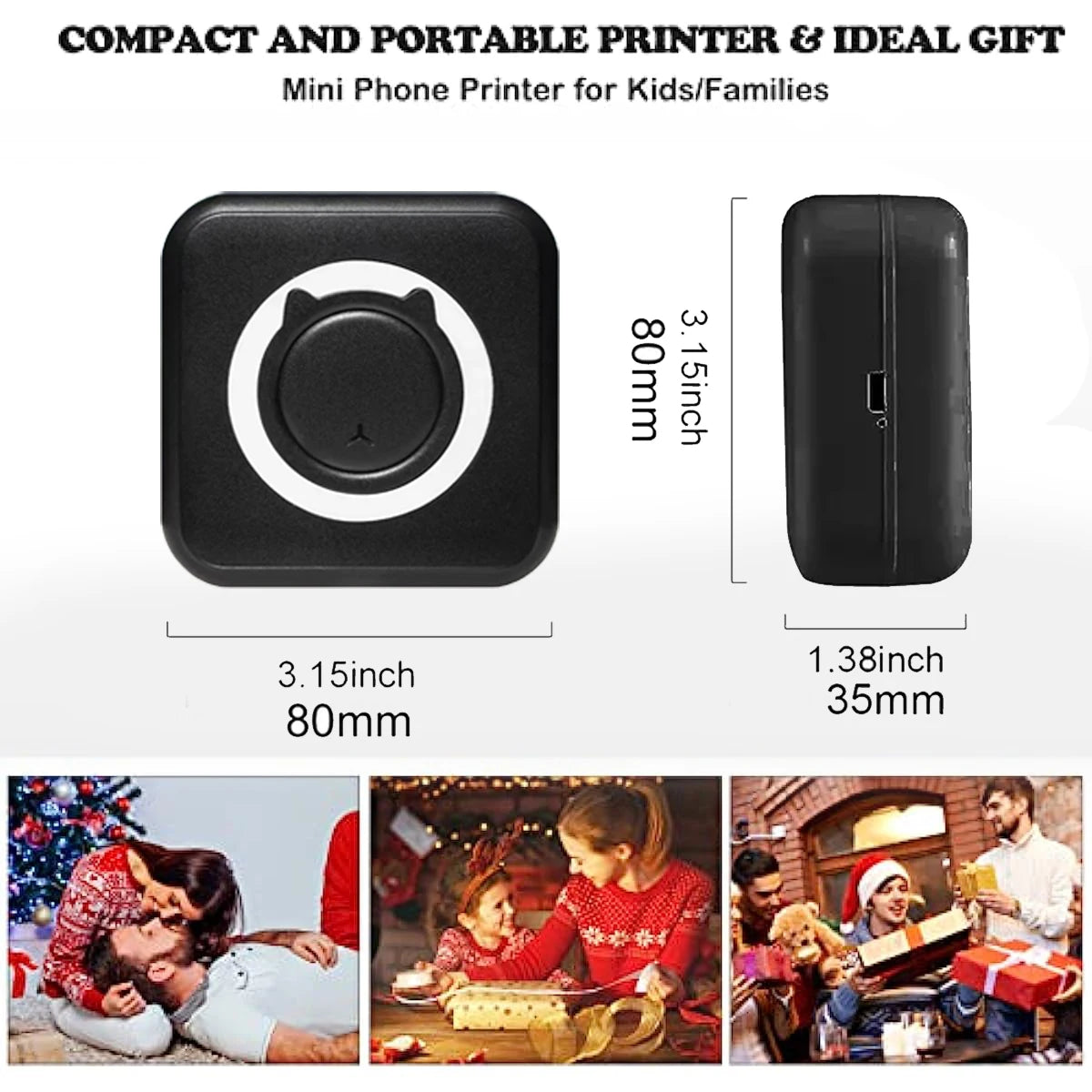 Compact and Efficient Portable Mini Thermal Printer - Perfect for Photos and Labels with Wireless Bluetooth for Android and iOS