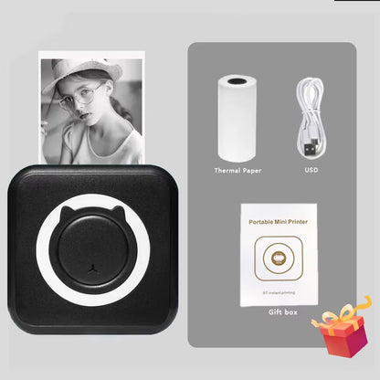 Compact and Efficient Portable Mini Thermal Printer - Perfect for Photos and Labels with Wireless Bluetooth for Android and iOS